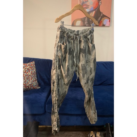 venti6 | Pants & Jumpsuits | Venti6 Camo Metallic Trim Pants Size Small | Poshmark